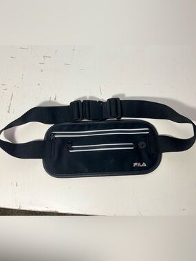 FILA Black Belt Bag with White Trim